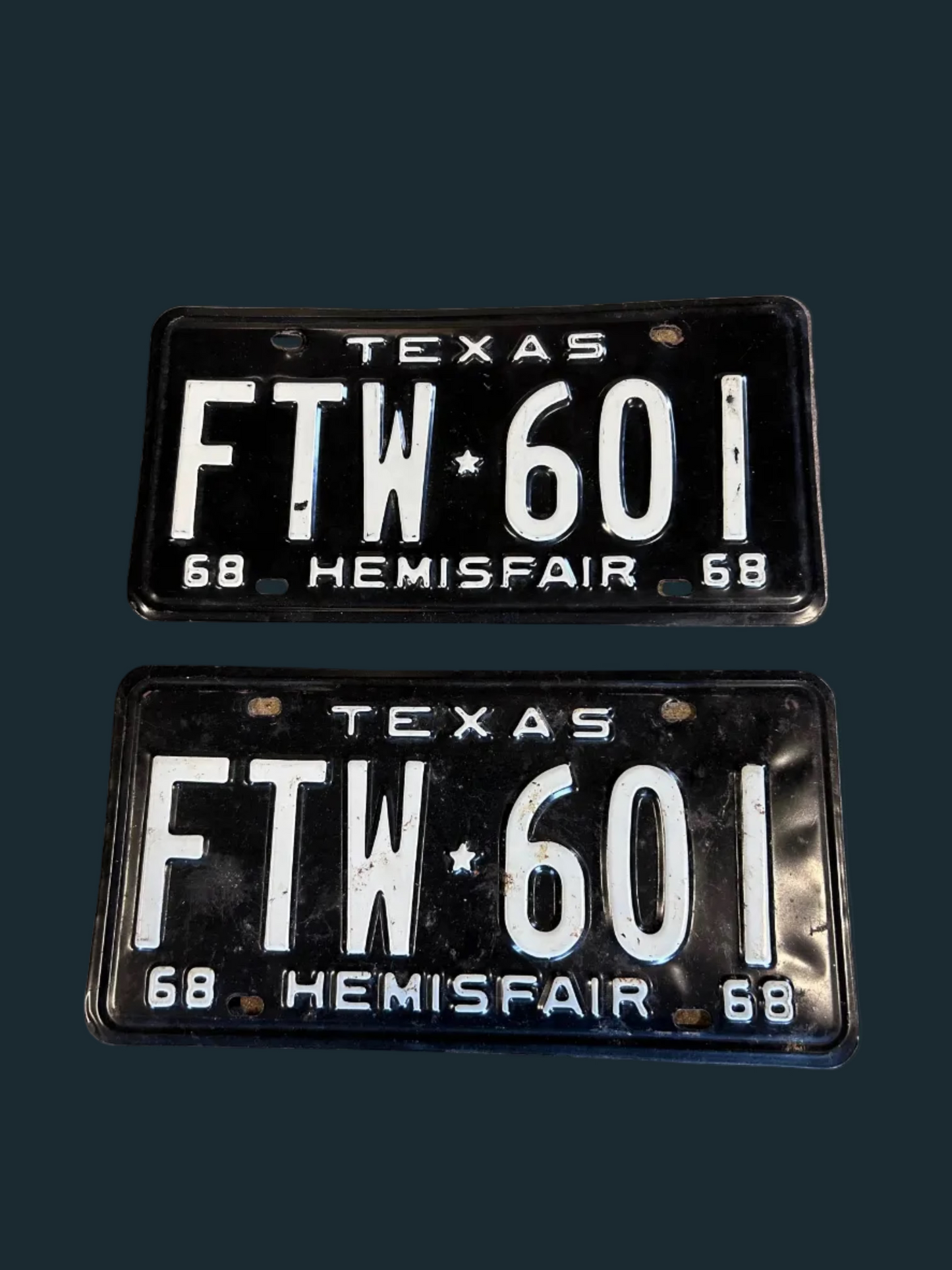Pair of 1968 Texas Plates "FTW"